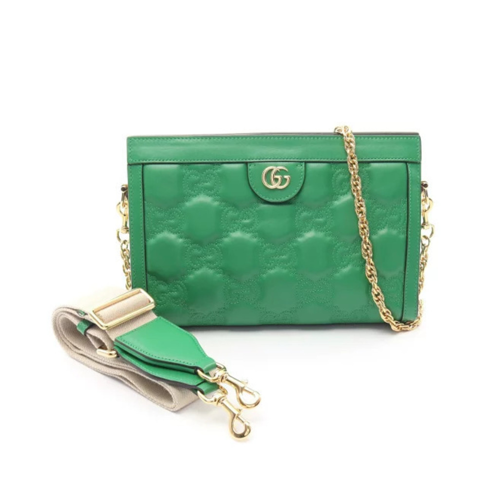 Gucci GG Matelasse Shoulder Bag Leather Green